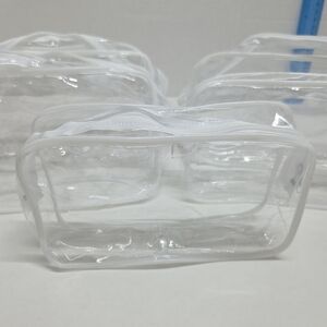5 Pk Clear Transparent Cosmetic Bag Set